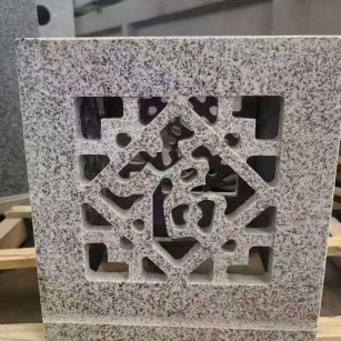宜春 芝麻白花岗岩镂空雕花灯笼